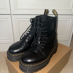 Dr. Martens Black Jadon Smooth Leather Platforms